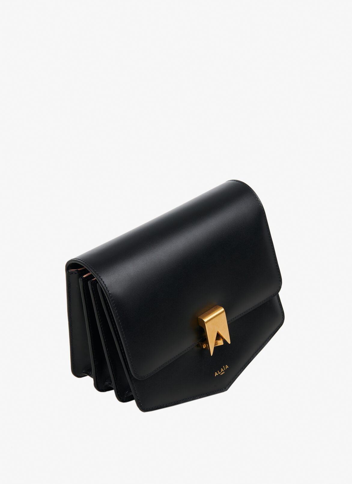 BOLSO LE PAPA DE PIEL DE BECERRO ALAÏA NEGRO BOLSO LE PAPA DE PIEL DE BECERRO